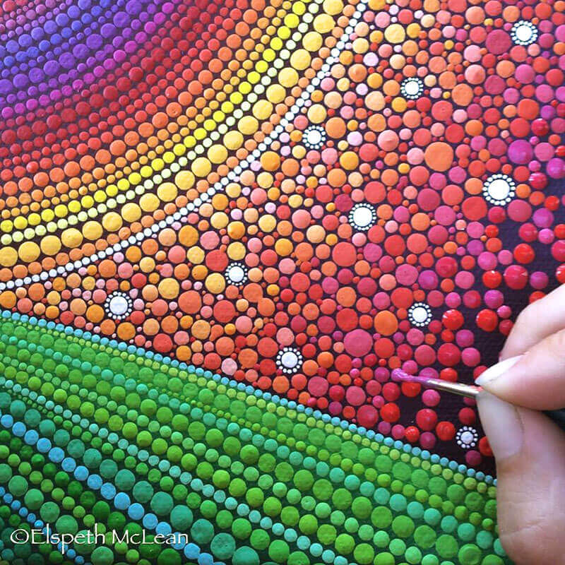 Mandala colorati di Elspeth McLean punto per punto! • Arte